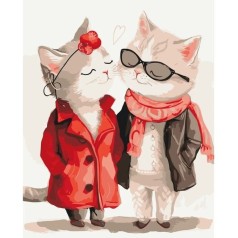 Картина по номерам "Кошачье свидание" 40х50 см