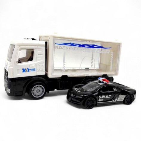 Вантажівка інерц. (Поліція) з метал машинкою (Bugatti)