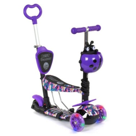 Уцінка. Самокат з ручкою "Best Scooter" (фіолетовий) - Ушкоджена упаковка