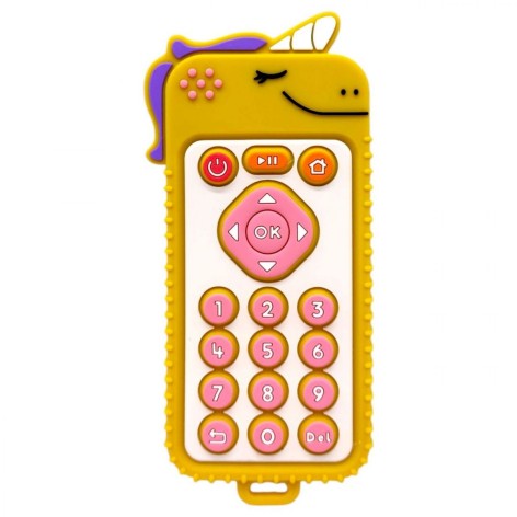 Силіконовий прорізувач пульт Єдиноріг (ЖОВТИЙ)