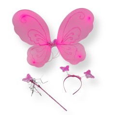 Крылья бабочки с обручем, палочка (Розовая)