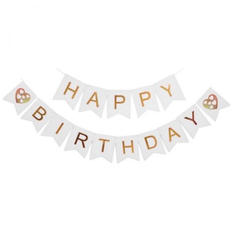 Гірлянда "Happy Birthday", біла