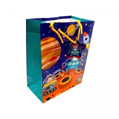 Пакет бумажный 18х23х10 см, Космос
