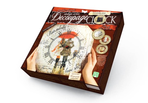 Комплект креативного творчества "Decoupage Clock Мелодия дождя", с рамкой