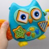 Музыкальная игрушка "Сова-всезнайка", ОСВУЧЕНИЕ УКРАИНСКИМ ЯЗЫКОМ, размер: 22х4.5х15 см подсветки, песни, сказки, стишки о животных, сортер, бусины, регулировка громкости