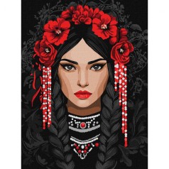 Картина по номерам "Несокрушимая украинка" 30х40 см