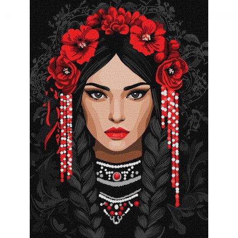 Картина по номерам "Несокрушимая украинка" 30х40 см