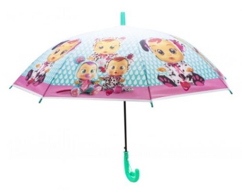 Уценка. Зонтик детский "CRY BABIES" бирюзовый  - чуть выгнута спица, сам зонт работает полностью