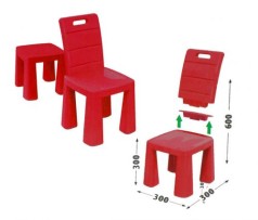 Пластиковый стульчик-табурет (красный)