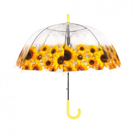 Зонт прозрачный "Подсолнухи", 83 см (желтый)