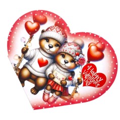 Открытка поздравительная "Валентинка" 15,1х8,2 см.