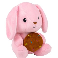 Мягкая игрушка "Зайка с пончиком", розовый