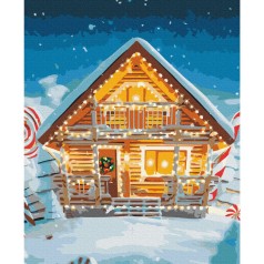 Картина по номерам "Сказочный новогодний домик" ★★★