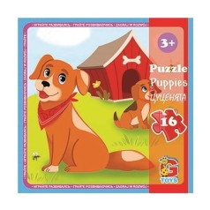 Пазлы "Домашние питомцы", (щенки), 16 элементов