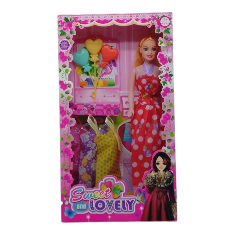 Кукла "Sweet and lovely", красная горох