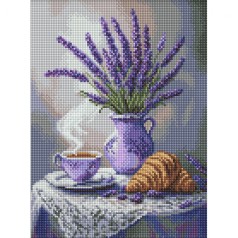 Набір з алмазною мозаїкою "Лавандовий натюрморт" 30х40см