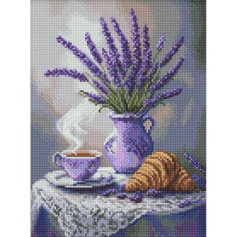 Набір з алмазною мозаїкою "Лавандовий натюрморт" 30х40см