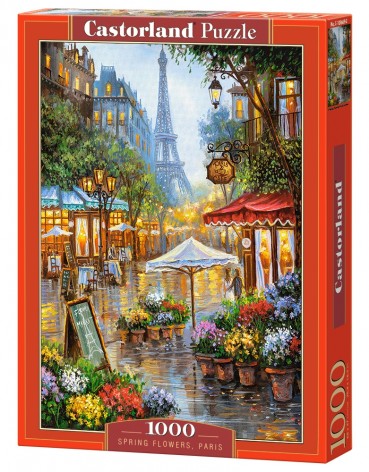 Пазлы "Улочки Парижа, Spring flowers, Paris", 1000 эл