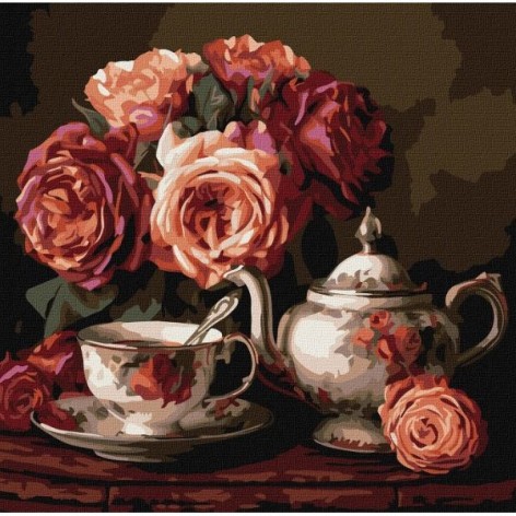 Картина по номерам "Розы в темноте" 40x40см