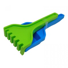Песочный набор "Лопатка и грабли" (синий + зеленый)