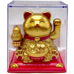 Фигурка-качалка "Манеки Неко" на солнечной батарее 6 см (ЗОЛОТЫЙ)
