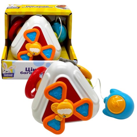 Погремушка "Солнечный зайчик" (тактильные, подвижные части) р-р 13,5*10 см, коробка 14,5*12,5*12 см