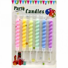 Свічка "Хвиляста спіраль" кольорове асорті (6 шт)