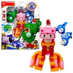 Трансформер робот, 3 машинки, вертолет