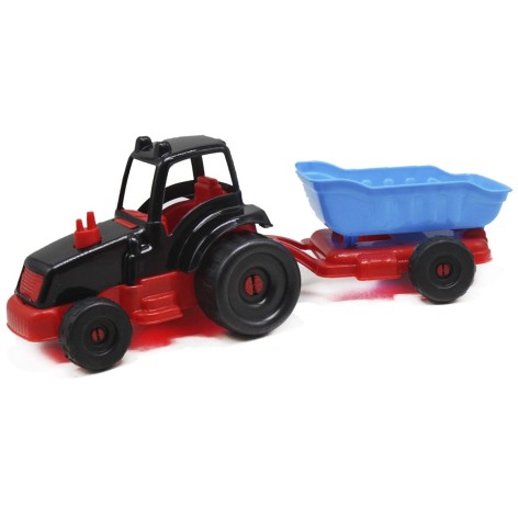 Трактор с прицепом Чорний+синій