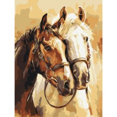 Картина по номерам "Благородные кони" 30x40 см.