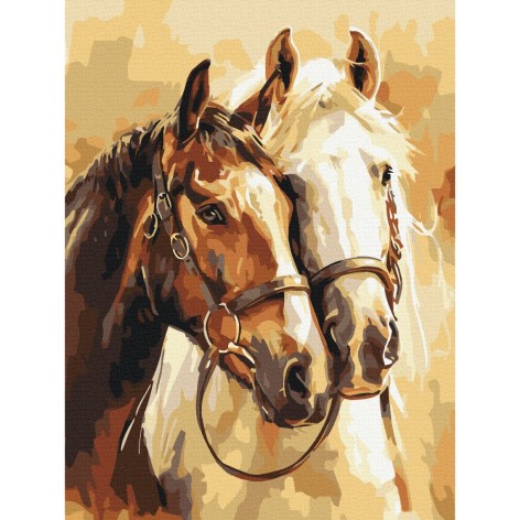 Картина по номерам "Благородные кони" 30x40 см.