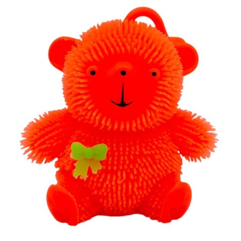 СИЛИКОНОВЫЙ МИШКА, СВЕТИТСЯ 9 см. (Оранжевый)