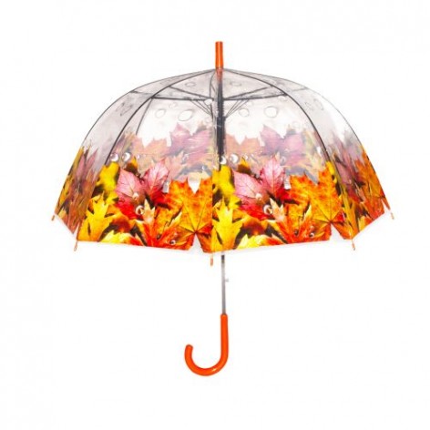 Зонт прозрачный "Осень", 83 см (оранжевый)