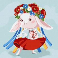 Картина по номерам "Зайка-украиночка" ★★