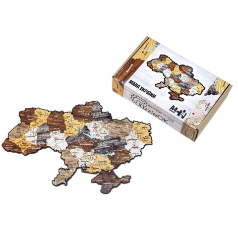 Фігурний деревʼяний пазл "Мапа України" А3 PuzA3-012101 PuzzleOK
