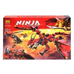 Конструктор "Ninja: дракон и вертолёт", 918 дет