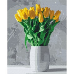 Картина по номерам "Букет из желтых тюльпанов" ★★★