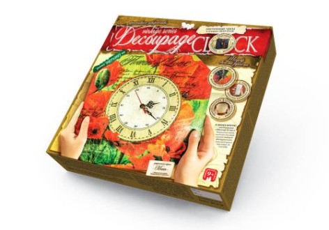 Комплект креативного творчества "Decoupage Clock Цветок любви", с рамкой