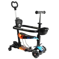 Самокат 5в1 "Best Scooter", (з доп. колесами, захисний бампер, PU колеса зі світлом, в коробці)