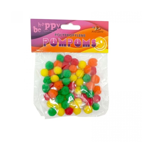 Помпоны полипропиленовые, 1.2см, 5 цветов, 60шт.