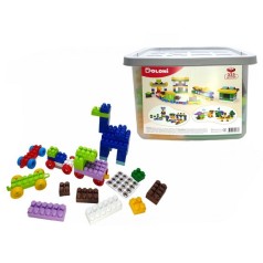 Конструктор "Паркінг/Трек/Залізниця/Динозаври" 335 деталей у контейнері для зберігання