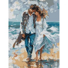 Картина по номерам "Пара на побережье" 30х40 см