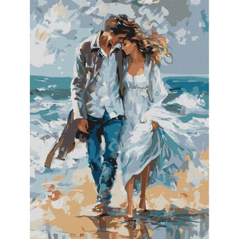 Картина по номерам "Пара на побережье" 30х40 см