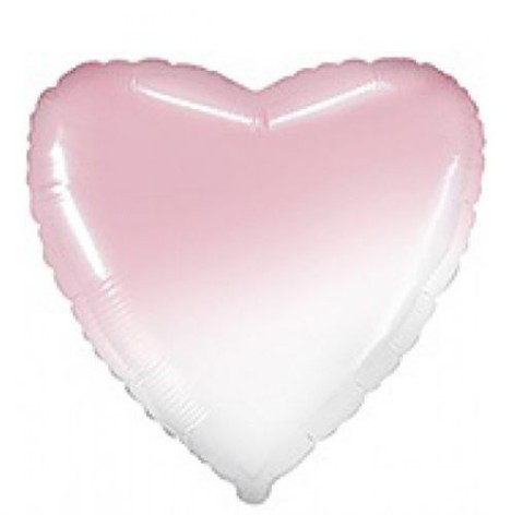 Куля фольгована "Серце", рожевий градієнт
