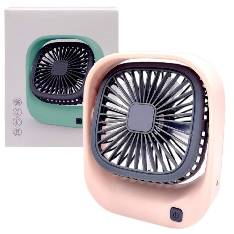 Вентилятор, 2 режима, аккумулятор 3.7 V (Розовый), USB кабель питания