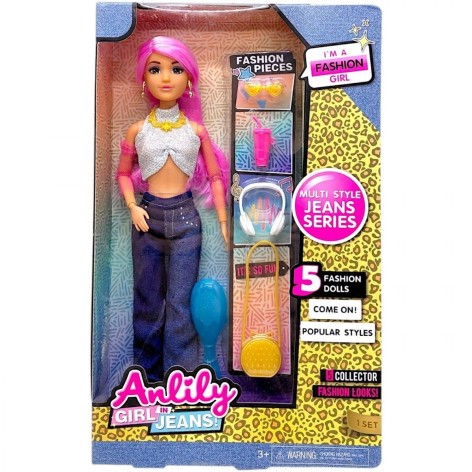 Кукла pink hair, серия jeans "Anilly"