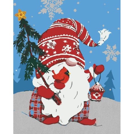 Картина по номерам с красками металлик "Новогодний секрет" 40х50 см