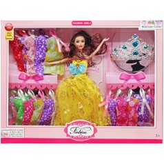 Кукла с гардеробом "Fashion Girls" в желтом (вид 1)