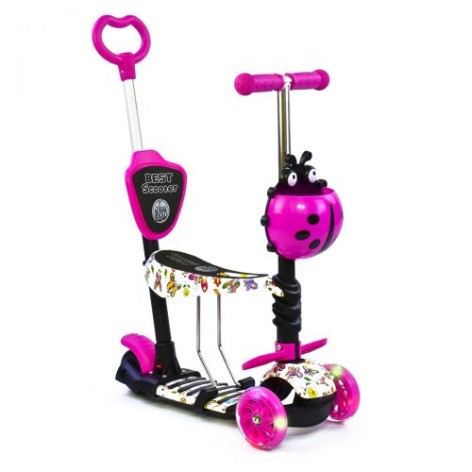 Самокат із ручкою "Best Scooter" (рожевий)