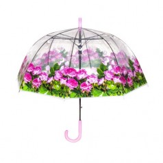Зонт прозрачный "Букет", 83 см (розовый)